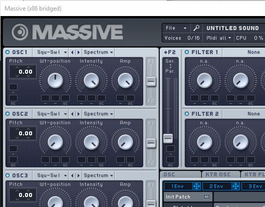Synthesized snare sound using Massive in Reaper
